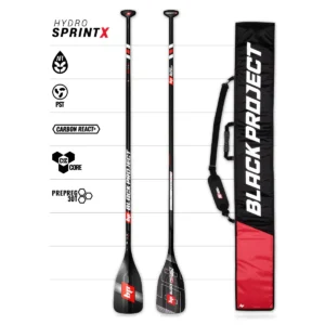 Hydro SprintX sup race paddle complete with paddle bag, by Black Project