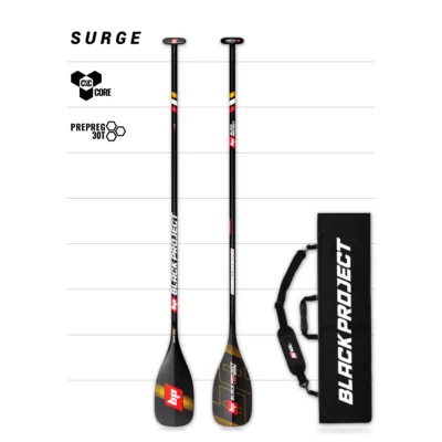 Surge 3-piece SUP surfing paddle complete with padded paddle bag, by Black Project