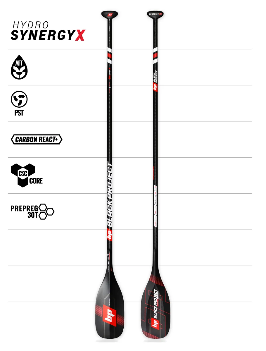 black project, black project sup, hydro synergyx, synergy, synergy-x, sup paddle, standup paddle, paddle boarding, fastest sup race paddle, sup racing paddle, carbon race paddle, lightest sup paddle, long-distance paddle.