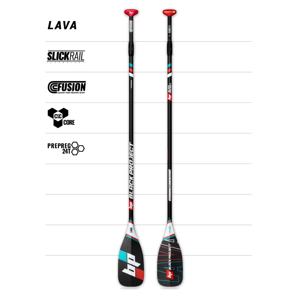 Lava paddle, carbon sup paddle for surfing, fitness, recreation, and touring, black project sup