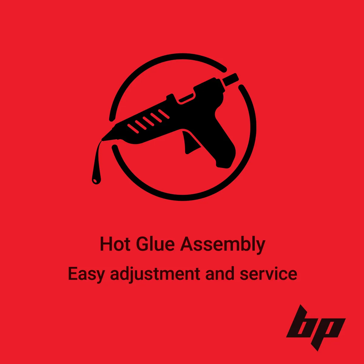 SUP paddle built with hot glue for easy service and adjustment