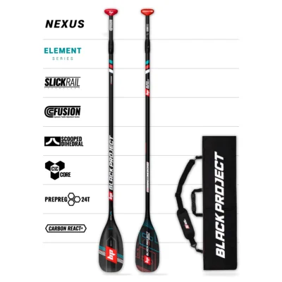 Nexus SUP paddle by Black Project, Element Series, 3-piece complete with bag.