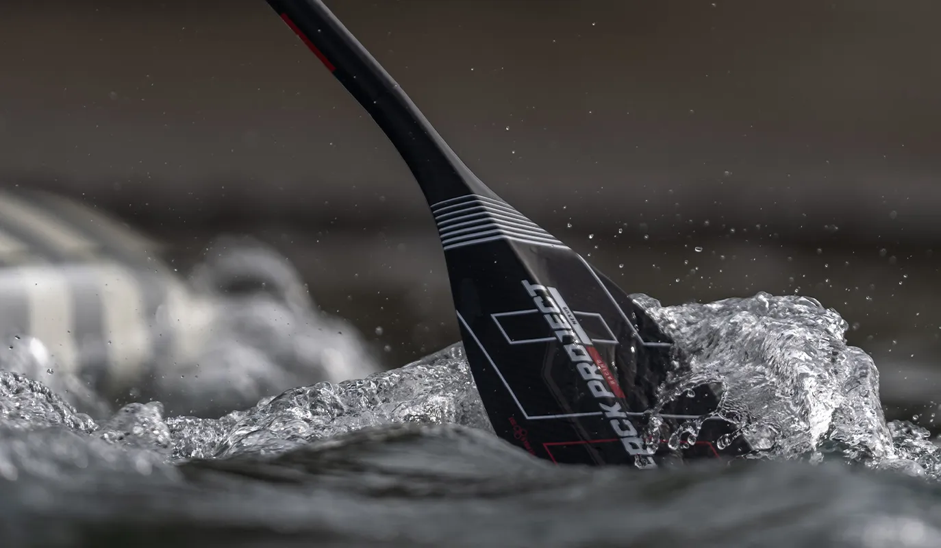 Nexus SUP race paddle - Athlete Series version - backside of blade in water.